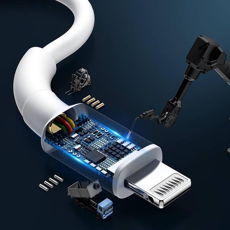 Kabel Baseus BMX Mini USB-C Lightning PD 18W, MFi, 1,2m bílý