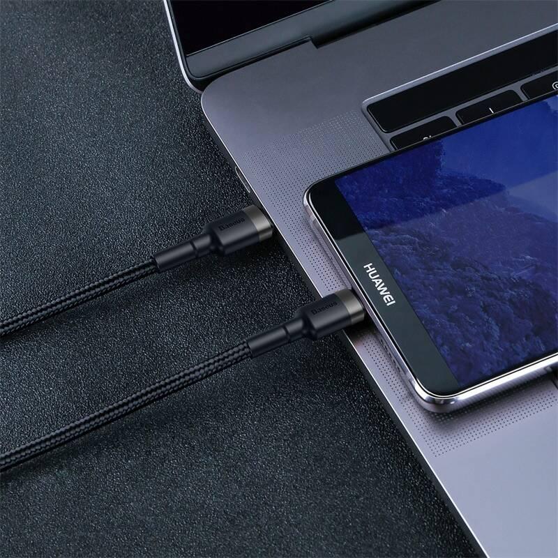 Kabel Baseus Cafule USB-C USB-C, PD 2.0 60W, 2m černý šedý