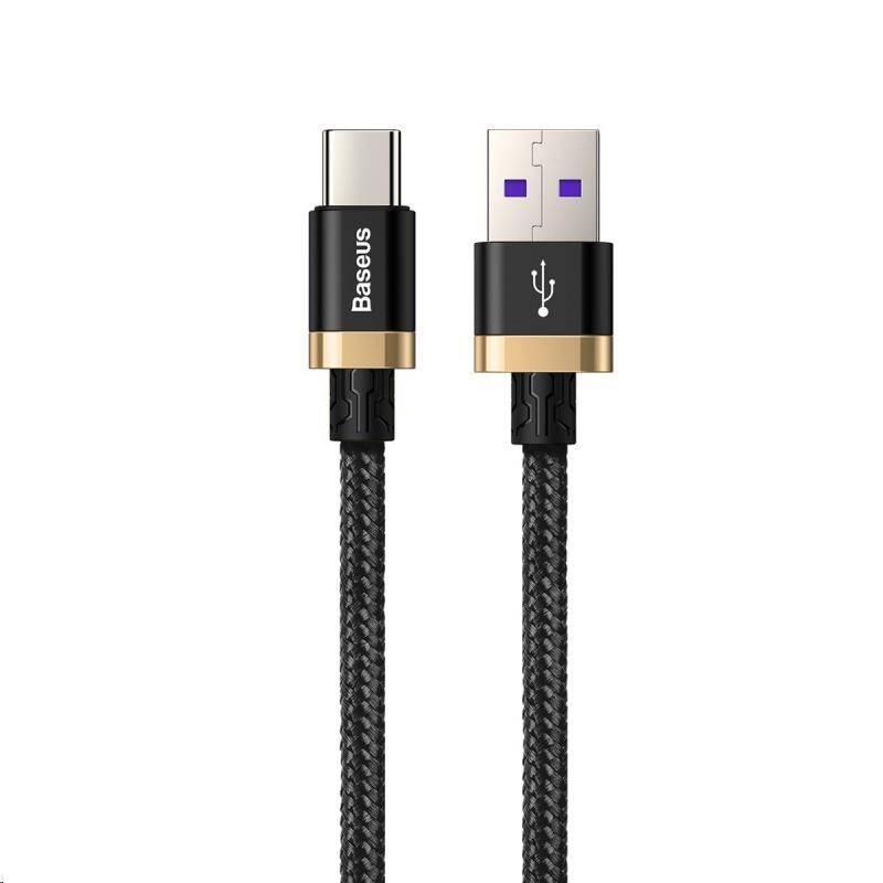 Kabel Baseus HW Flash Charge USB USB-C, 40W, 1m černý zlatý