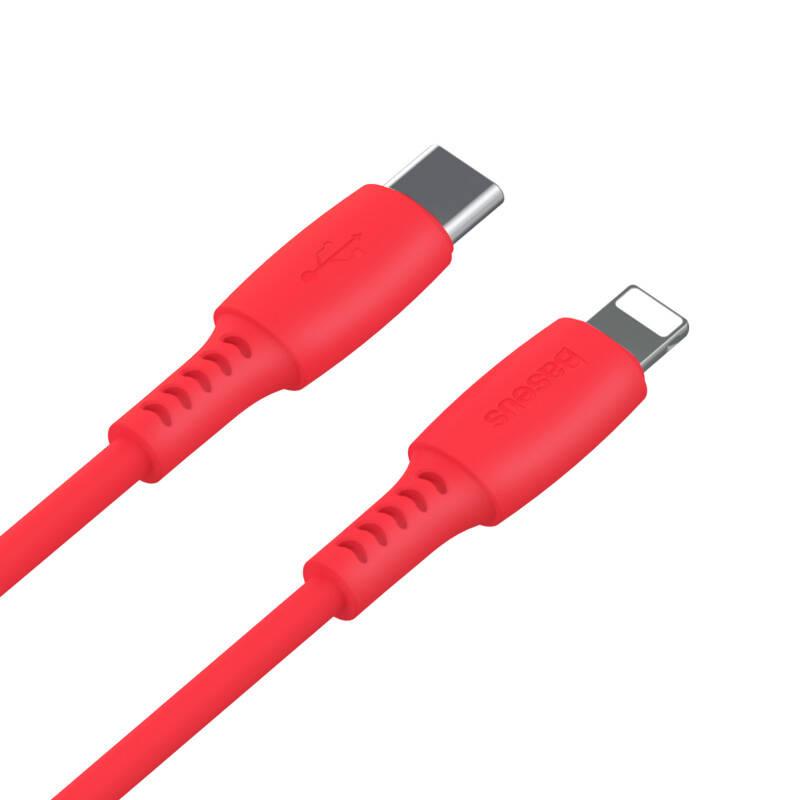 Kabel Baseus USB-C Lightning, 18W, 1,2m červený