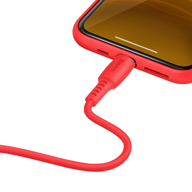 Kabel Baseus USB-C Lightning, 18W, 1,2m červený