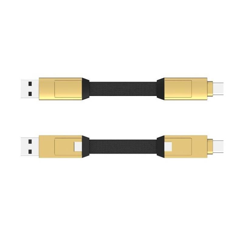 Kabel Rolling Square inCharge 6v1 USB, USB-C, Micro USB, Lightning zlatý