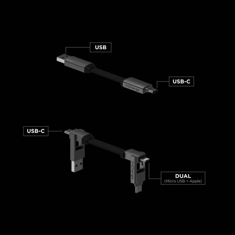 Kabel Rolling Square inCharge 6v1 USB, USB-C, Micro USB, Lightning zlatý