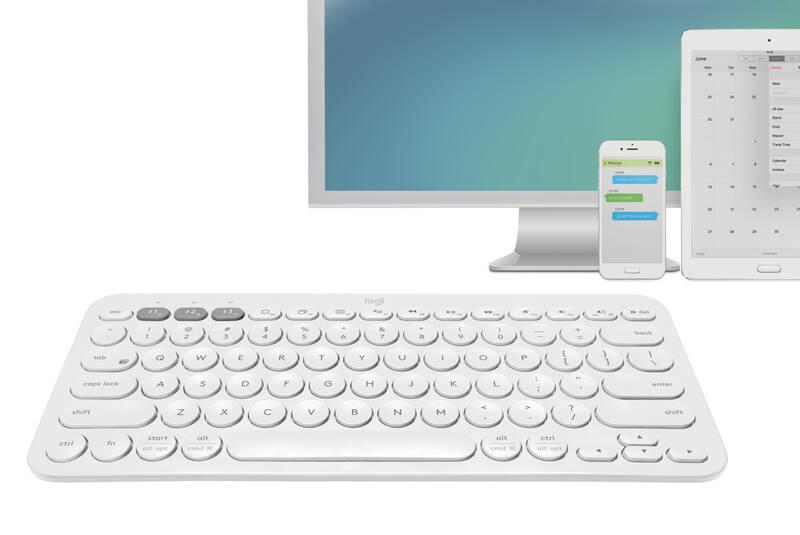 Klávesnice Logitech Bluetooth Keyboard K380, US bílá, Klávesnice, Logitech, Bluetooth, Keyboard, K380, US, bílá