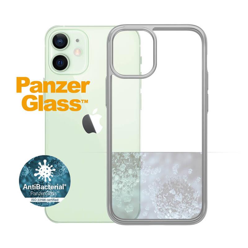 Kryt na mobil PanzerGlass ClearCase Antibacterial na Apple iPhone 12 mini stříbrný, Kryt, na, mobil, PanzerGlass, ClearCase, Antibacterial, na, Apple, iPhone, 12, mini, stříbrný