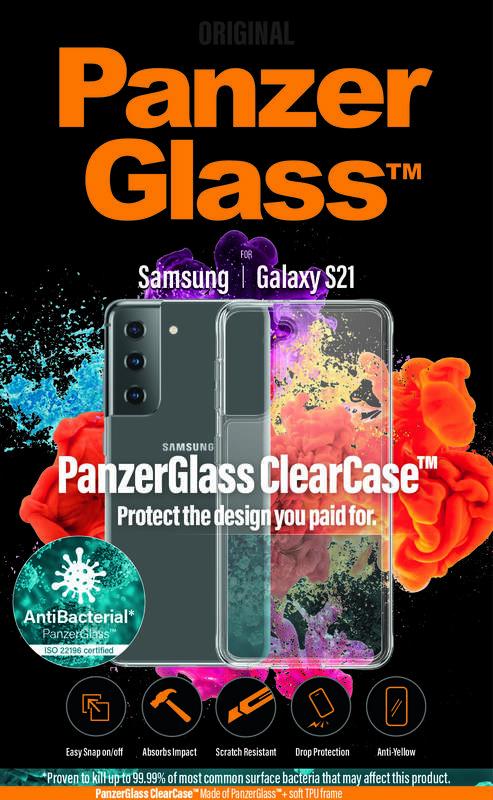 Kryt na mobil PanzerGlass ClearCase Antibacterial na Samsung Galaxy S21 průhledný, Kryt, na, mobil, PanzerGlass, ClearCase, Antibacterial, na, Samsung, Galaxy, S21, průhledný