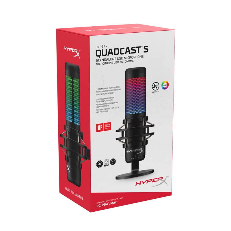 Mikrofon HyperX QuadCast S černý, Mikrofon, HyperX, QuadCast, S, černý