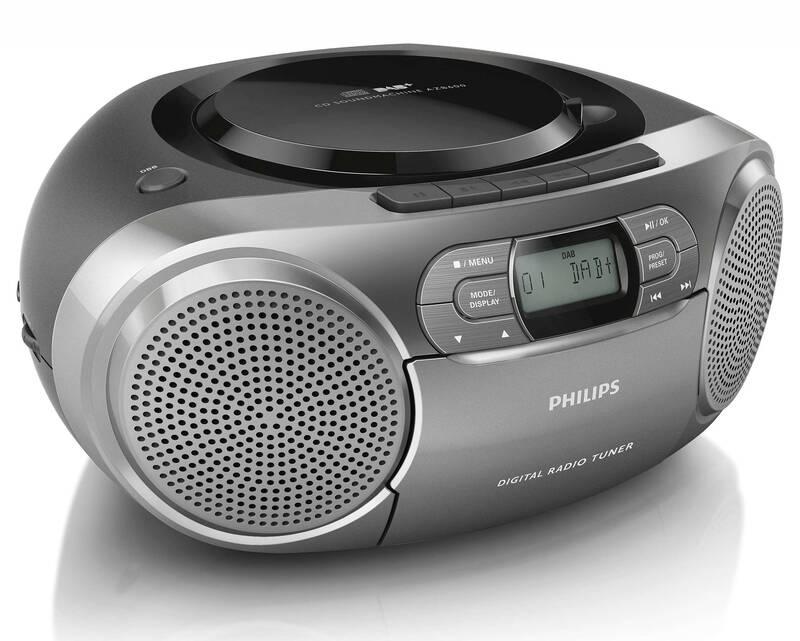 Radiomagnetofon s DAB CD Philips AZB600 šedý