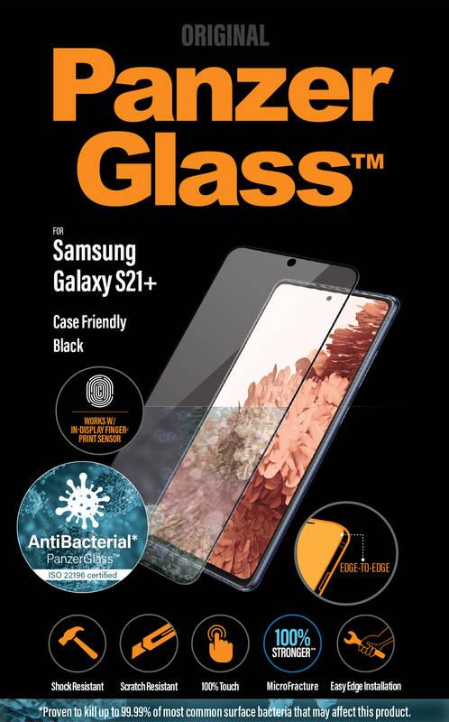 Tvrzené sklo PanzerGlass Edge-to-Edge Antibacterial na Samsung Galaxy S21 5G černé