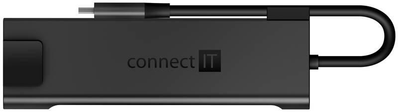 USB Hub Connect IT USB-C RJ45, HDMI, 2x USB 3.2, USB-C PD 100W šedý
