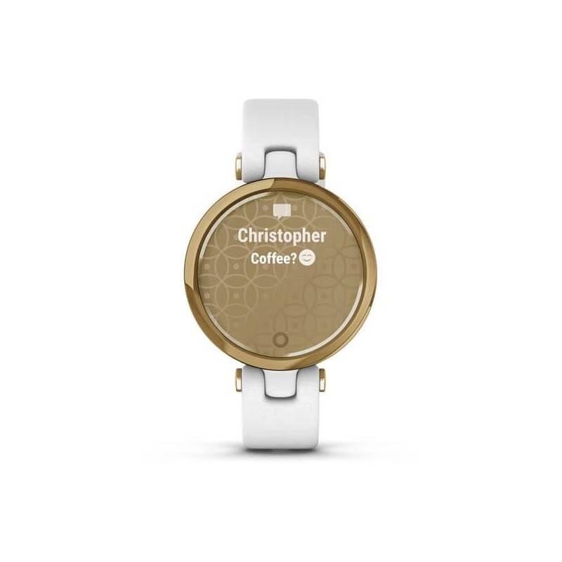 Chytré hodinky Garmin Lily Classic Light Gold White Leather Band, Chytré, hodinky, Garmin, Lily, Classic, Light, Gold, White, Leather, Band
