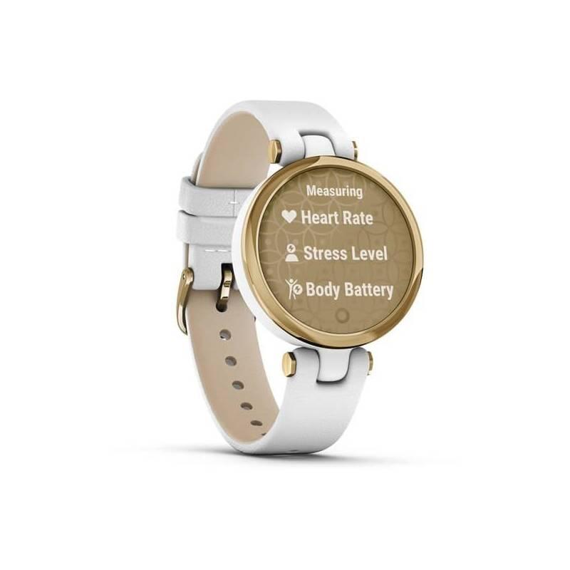 Chytré hodinky Garmin Lily Classic Light Gold White Leather Band