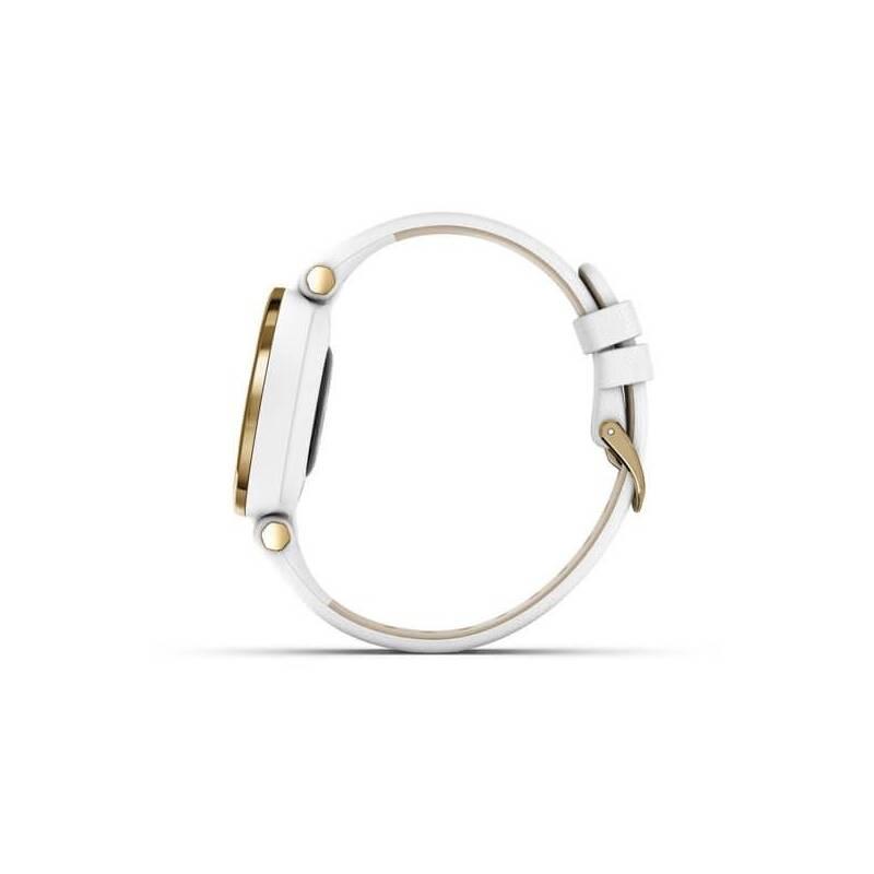 Chytré hodinky Garmin Lily Classic Light Gold White Leather Band