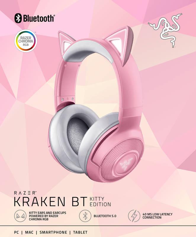 Headset Razer Kraken BT Kitty Edition - Quartz, Headset, Razer, Kraken, BT, Kitty, Edition, Quartz