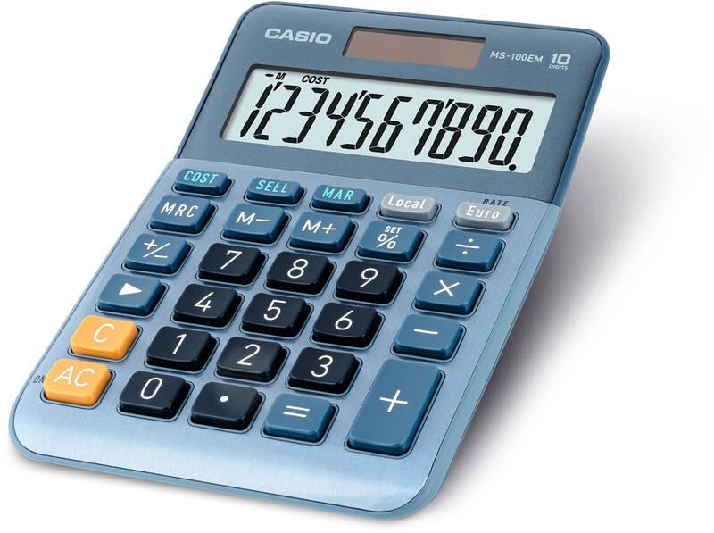Kalkulačka Casio MS 100 EM modrá