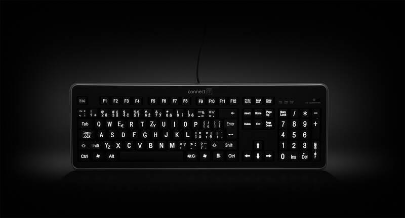 Klávesnice Connect IT CI-71 s velkým fontem, CZ černá