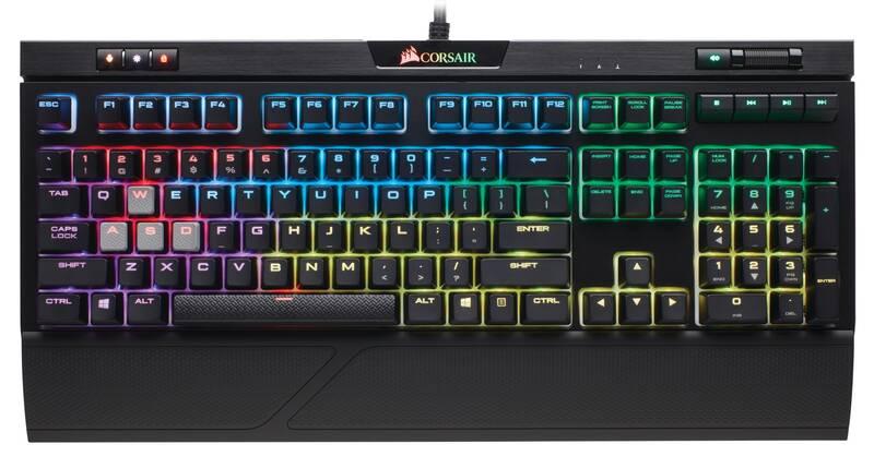 Klávesnice Corsair STRAFE RGB MK.2, Cherry MX Silent, US černá, Klávesnice, Corsair, STRAFE, RGB, MK.2, Cherry, MX, Silent, US, černá