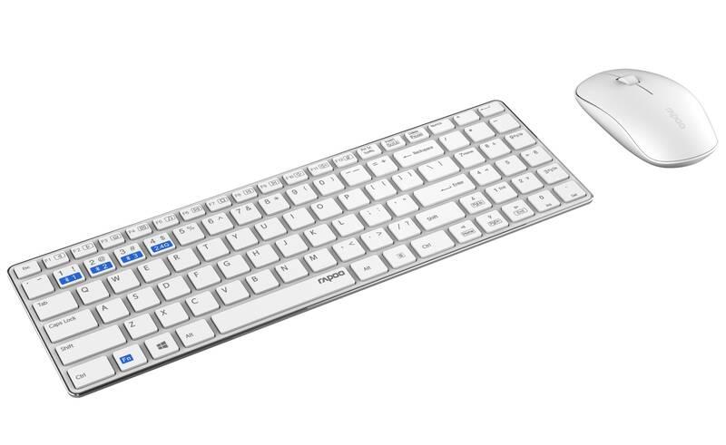 Klávesnice s myší Rapoo 9300M, CZ SK layout bílá