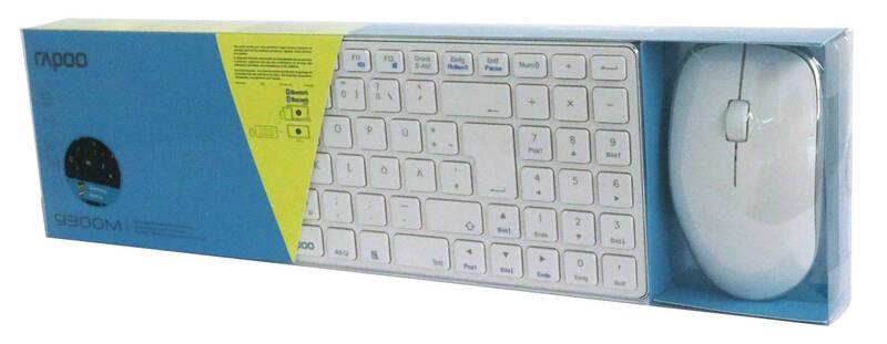 Klávesnice s myší Rapoo 9300M, CZ SK layout bílá
