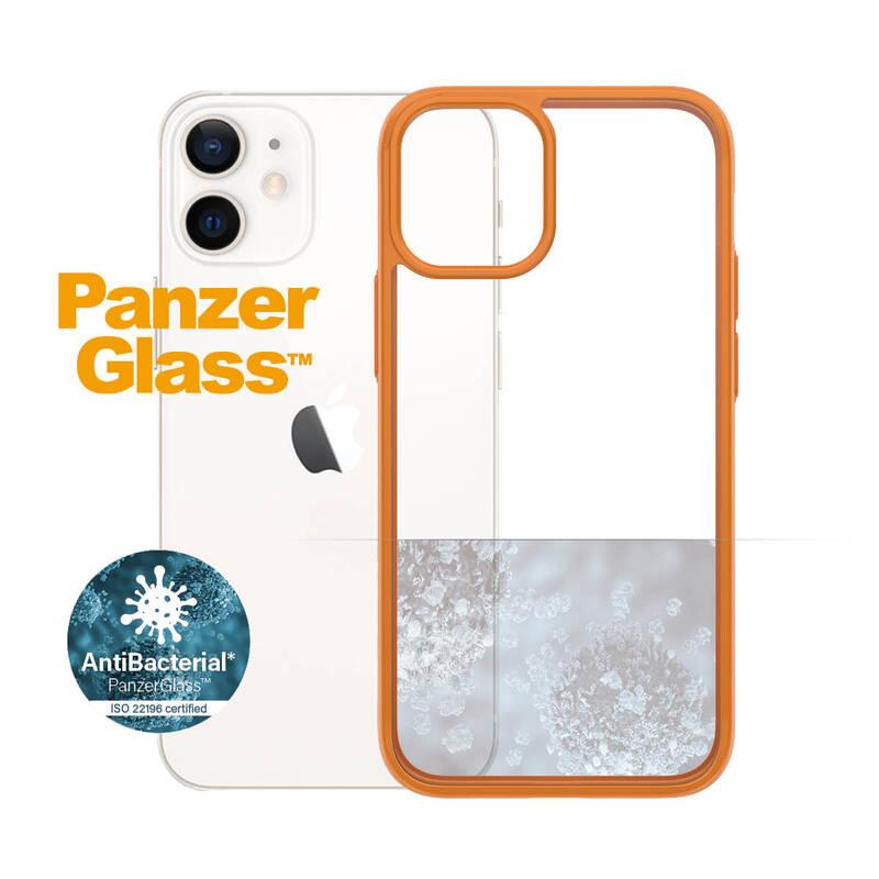 Kryt na mobil PanzerGlass ClearCase Antibacterial na Apple iPhone 12 mini oranžový