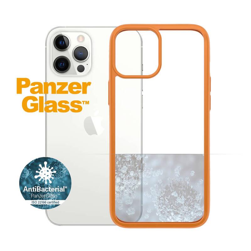 Kryt na mobil PanzerGlass ClearCase Antibacterial na Apple iPhone 12 Pro Max oranžový