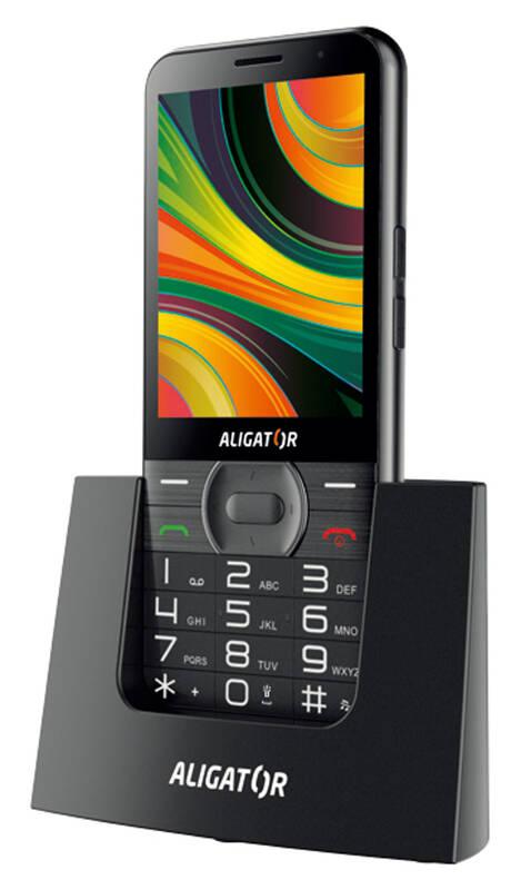 Mobilní telefon Aligator A900 Senior nabíjecí stojánek černý