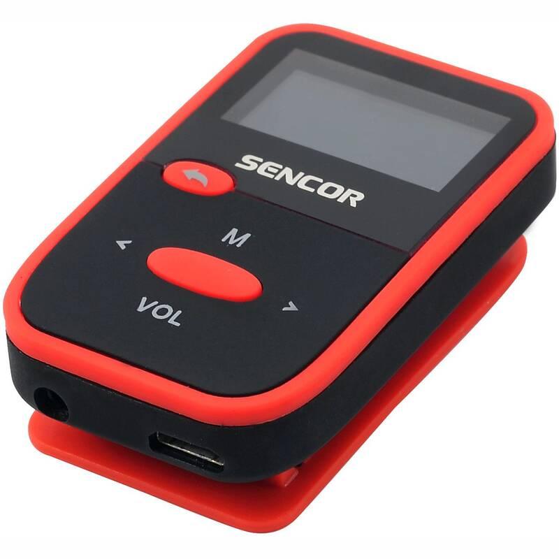 MP3 přehrávač Sencor SFP 4408 RD černý červený, MP3, přehrávač, Sencor, SFP, 4408, RD, černý, červený