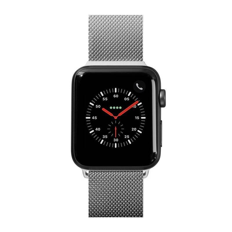 Řemínek LAUT na Apple Watch 42 44 mm, milánský tah stříbrný
