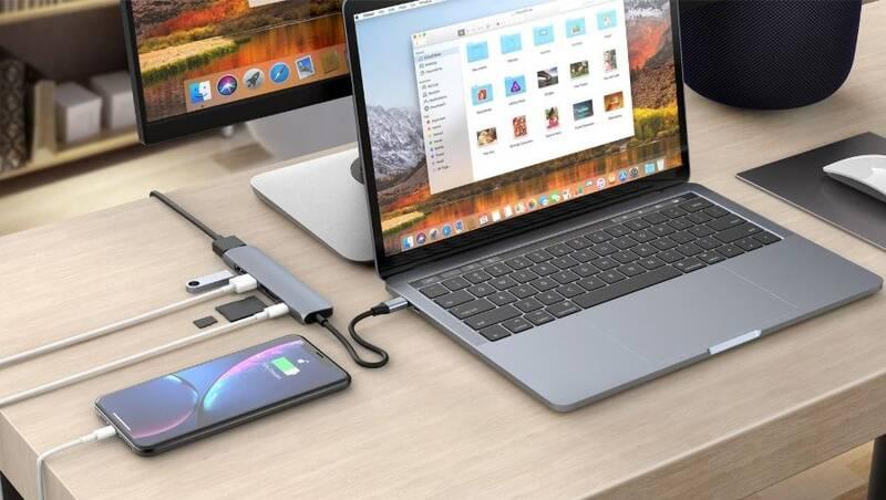 USB Hub HyperDrive BAR 6 v 1 USB-C Hub pro iPad Pro, MacBook Pro Air stříbrný