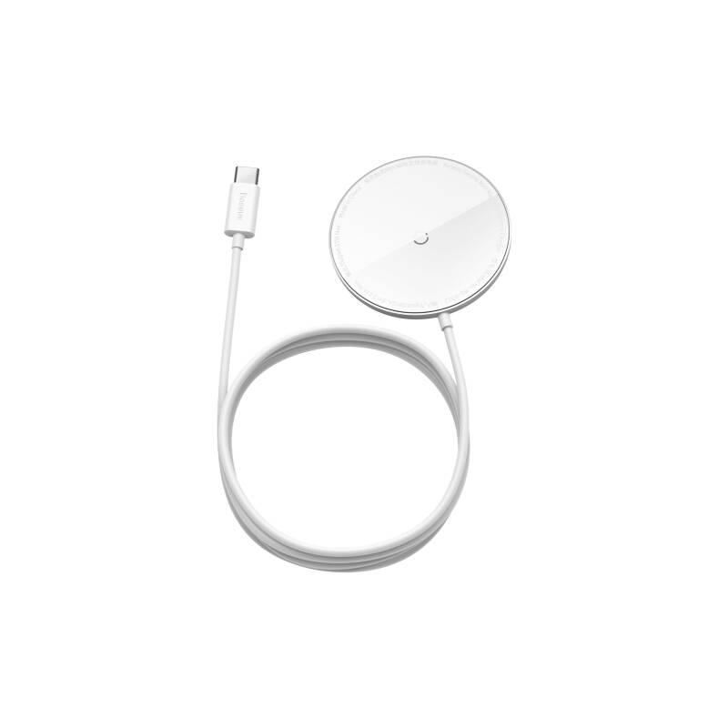 Bezdrátová nabíječka Baseus Simple Mini Magnetic Magsafe pro iPhone 12 Series bílá