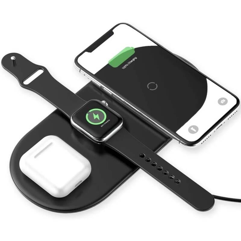 Bezdrátová nabíječka Baseus Smart 3v1 pro telefon, Apple Watch, AirPods 18W černá