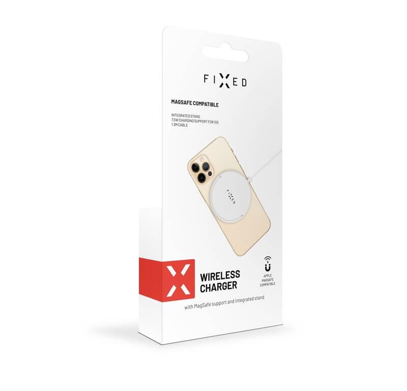 Bezdrátová nabíječka FIXED MagPad s podporou uchycení MagSafe bílá, Bezdrátová, nabíječka, FIXED, MagPad, s, podporou, uchycení, MagSafe, bílá