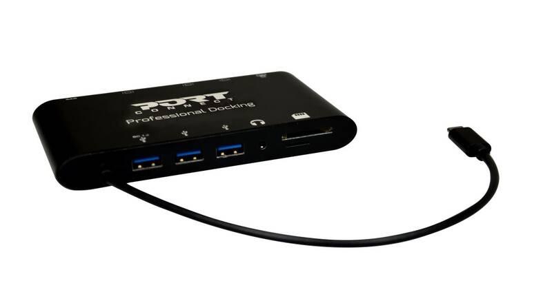 Dokovací stanice PORT CONNECT USB-C LAN, HDMI, mini Display Port, VGA, USB-C 60W, 3x USB-A, černá