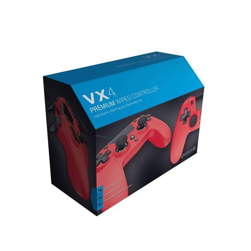 Gamepad Gioteck VX-4 pro PS4, PC červený