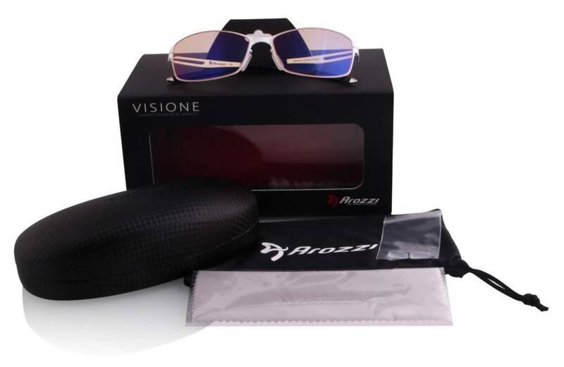 Herní brýle Arozzi VISIONE VX-400, jantarová skla černé bílé
