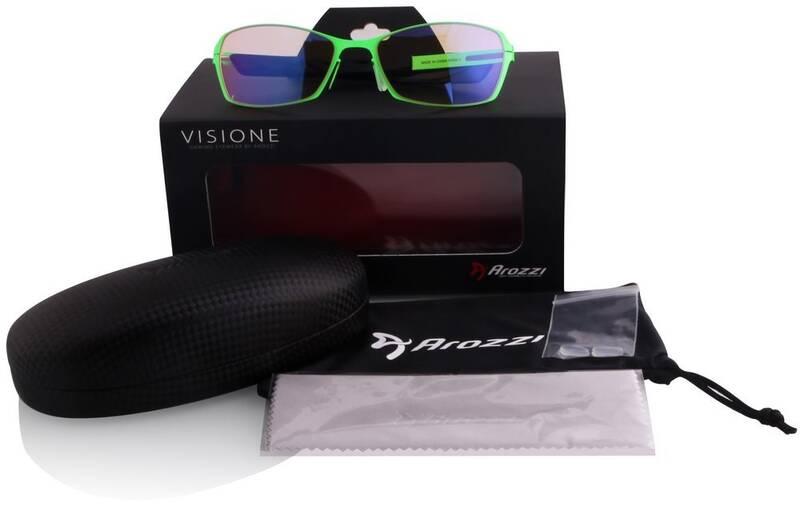 Herní brýle Arozzi VISIONE VX-500, jantarová skla černé zelené