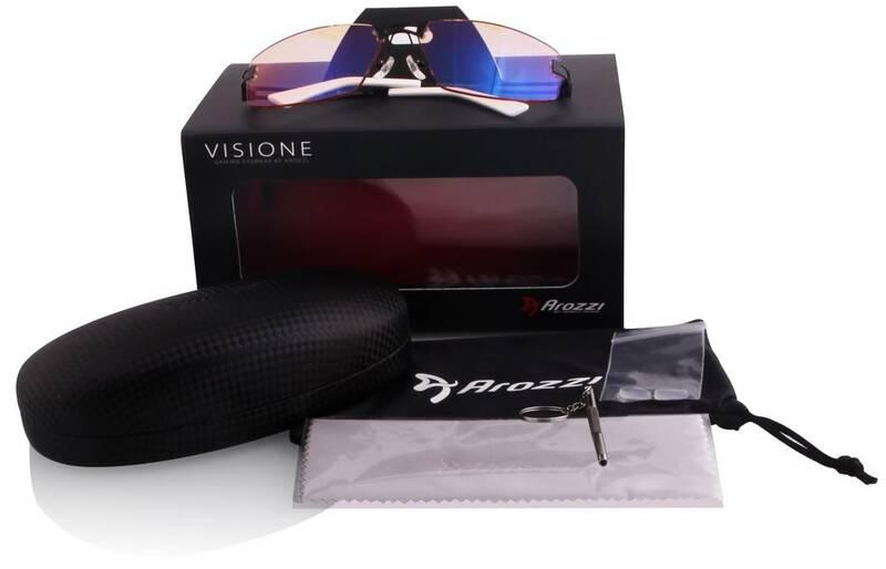 Herní brýle Arozzi VISIONE VX-600, jantarová skla černé bílé