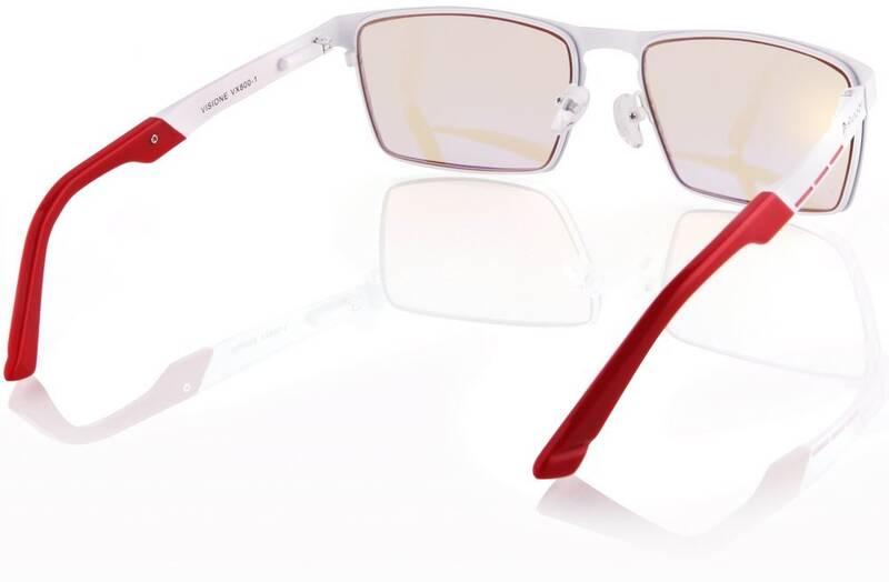 Herní brýle Arozzi VISIONE VX-800, jantarová skla bílé červené
