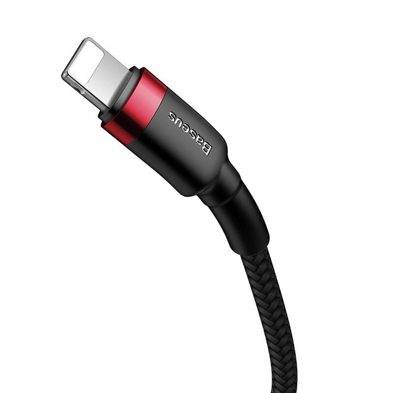 Kabel Baseus Cafule USB-C Lightning, PD 18W, 1m černý červený