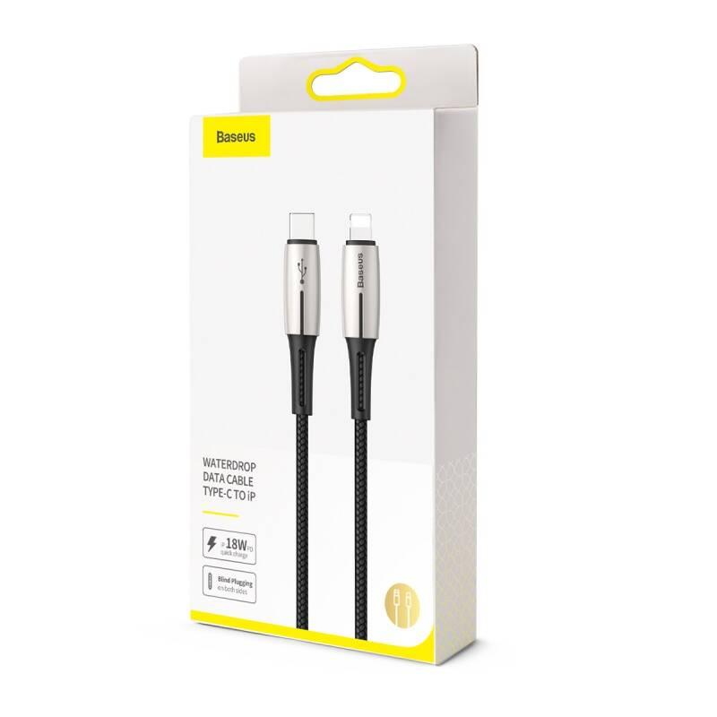 Kabel Baseus USB-C Lightning, PD 18W, 1,3m černý