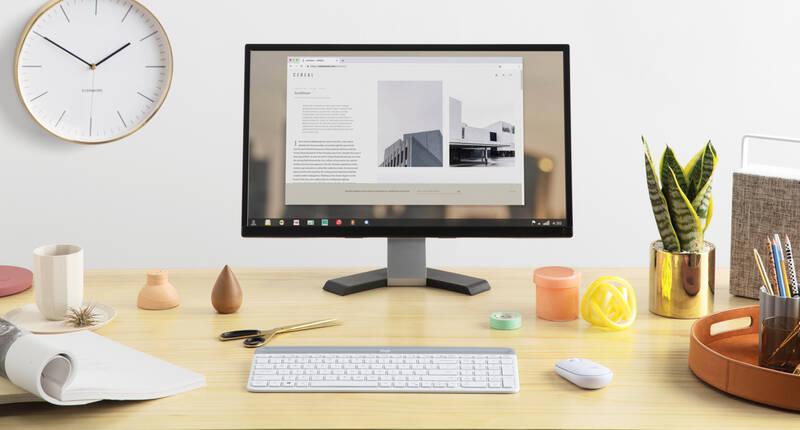Klávesnice s myší Logitech Wireless Combo Slim MK470 bílá
