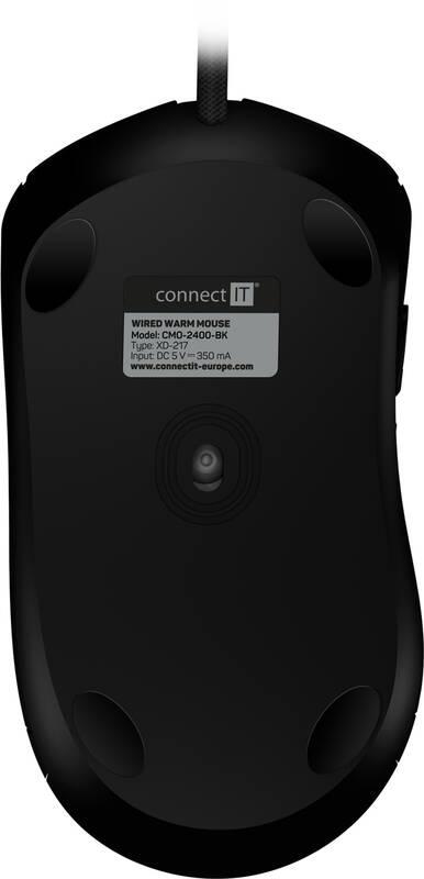 Myš Connect IT CMO-2400-BK, vyhřívaná černá