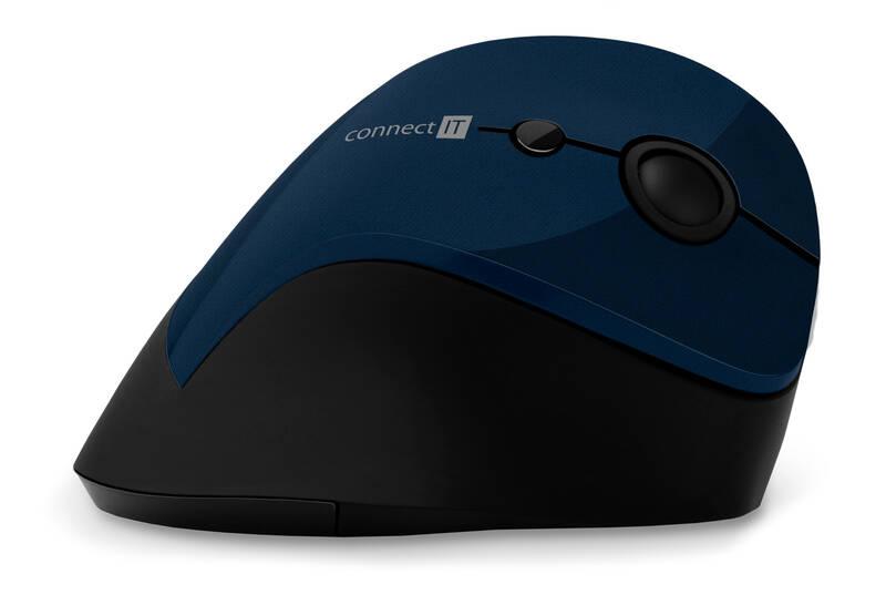 Myš Connect IT vertikální, ergonomická modrá