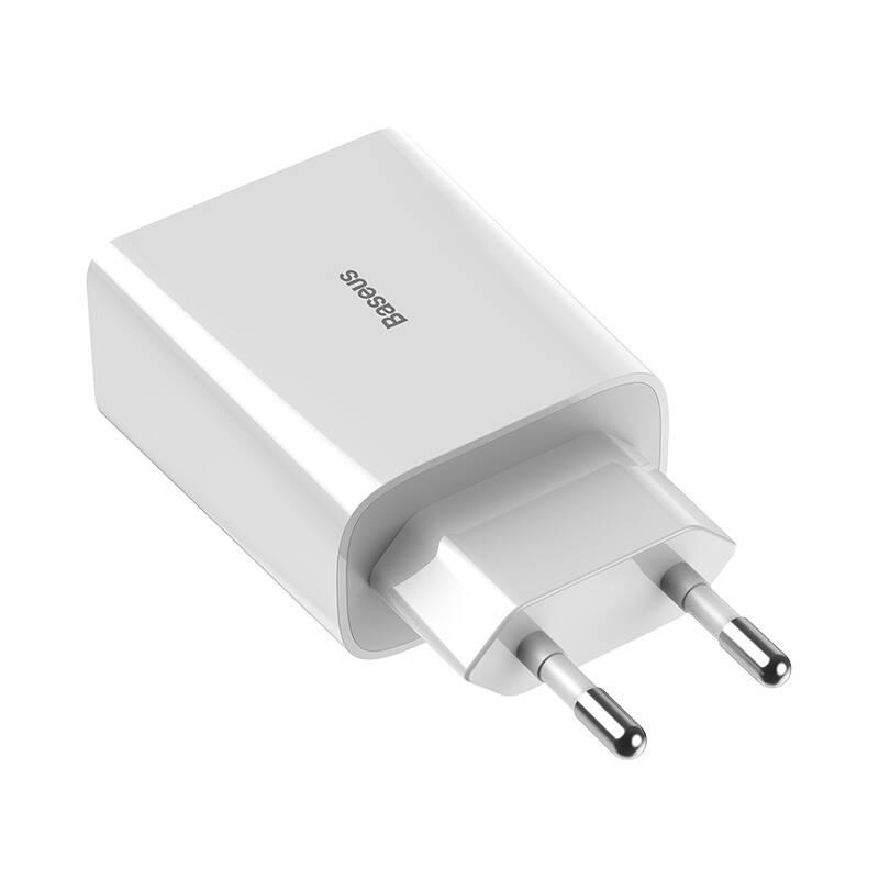 Nabíječka do sítě Baseus 2x USB, 18W bílá
