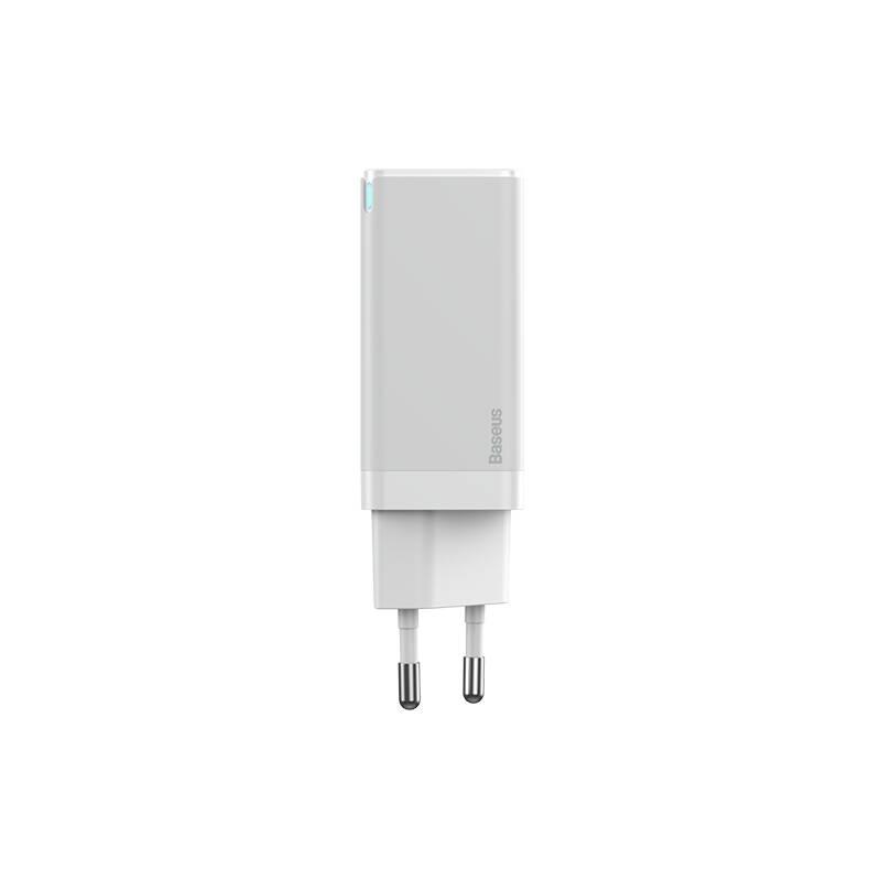 Nabíječka do sítě Baseus GaN2 Quick Charge 45W, 2x USB-C, QC 3.0 60W USB-C kabel 1m bílá