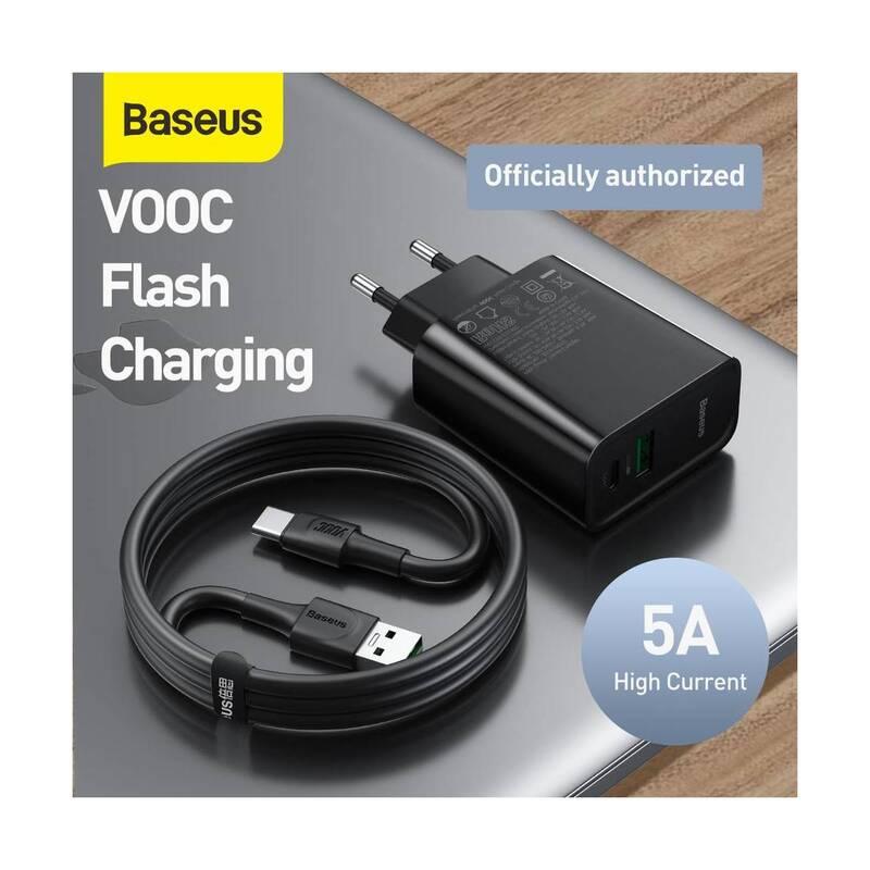 Nabíječka do sítě Baseus Speed PPS Quick Charger 30W USB-C kabel 1m černá