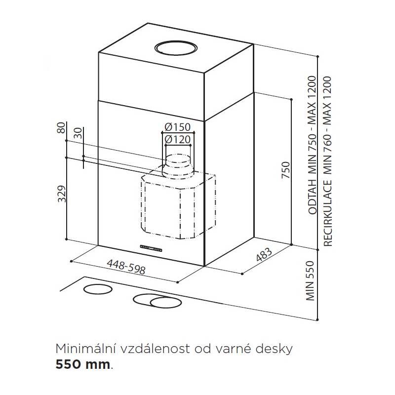 Odsavač par Faber Cubia Isola Gloss PLUS EV8 WH A60 bílý
