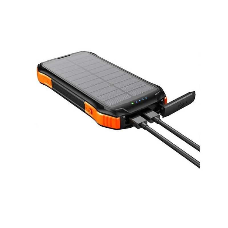 Powerbank Viking S12W, 12 000 mAh, bezdrátové nabíjení, outdoor černá oranžová