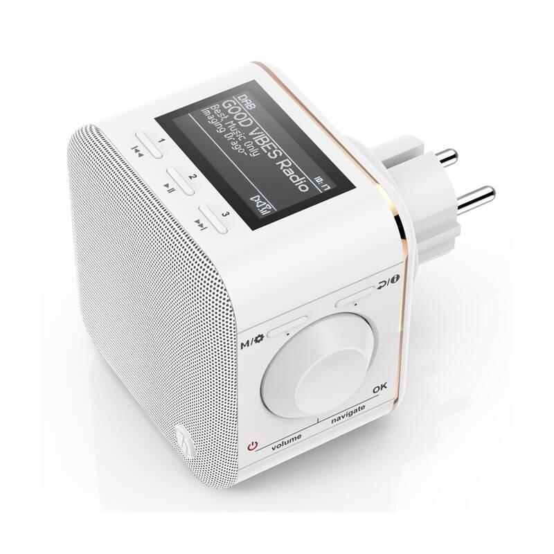 Radiopřijímač s DAB Hama DR40BT bílý