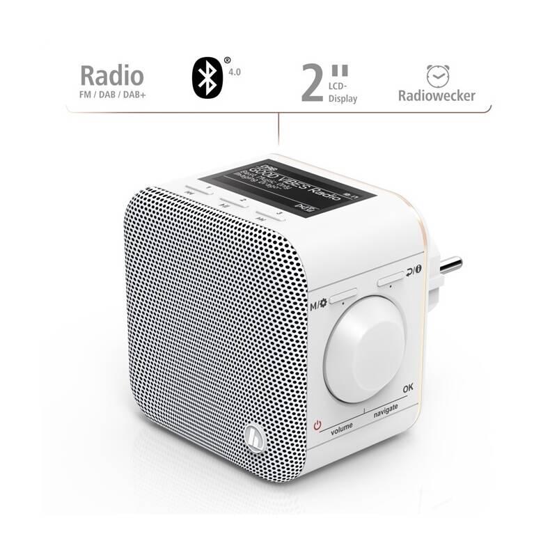Radiopřijímač s DAB Hama DR40BT bílý